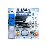 212 Isıtma ve Soğutma R134a Oto Klima Gaz Dolum Seti 650 Gr - Araç Klima Gazı + Gaz Hortumu + Gaz Vanası + Alçak/Yüksek Basınç Adaptörleri