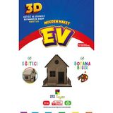 212 Toyzz 212TOYZZ 3D Boyanabilir Ahşap Ev Maketi - Çocuklar Için Eğitici Oyuncak - Naturel Ahşap