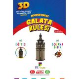 212 Toyzz 212TOYZZ 3D Boyanabilir Ahşap Galata Kulesi Maketi - Çocuklar Için Eğitici Oyuncak - Naturel Ahşap