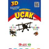 212 Toyzz 212TOYZZ 3D Boyanabilir Ahşap Uçak Maketi - Çocuklar Için Eğitici Oyuncak - Naturel Ahşap