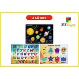 212 TOYZZ 3'lü Ahşap Çocuk Puzzle ve Sök Tak Oyuncak