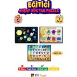 212Toyzz 3 Lü Ahşap Çocuk Puzzle Ve Sök Tak Oyuncak