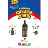 212Toyzz 3D Boyanabilir Ahşap Galata Kulesi Maketi - Çocuklar İçin Eğitici Oyuncak