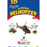 212Toyzz 3D Boyanabilir Ahşap Helikopter Maketi - Çocuklar İçin Eğitici Oyuncak