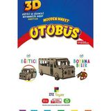 212Toyzz 3D Boyanabilir Ahşap Otobüs Maketi - Çocuklar İçin Eğitici Oyuncak