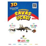 212Toyzz 3D Boyanabilir Ahşap Savaş Uçak Maketi F-16- Çocuklar İçin Eğitici Oyuncak