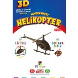 212Toyzz 3D Boyanabilir Ahşap Tek Kanatlı Helikopter Maketi - Çocuklar İçin Eğitici Oyuncak