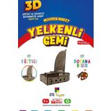 212Toyzz 3D Boyanabilir Ahşap Yelkenli Gemi Maketi - Çocuklar İçin Eğitici Oyuncak