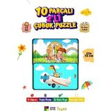 212Toyzz Eğitici Öğretici Sevimli Uçak+Sevimli Köpekler Dikey 10 Parçalı Ahşap Çubuk Yap Boz Puzzle 2Li Set