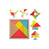 212TOYZZ Eğitici Renkli Ahşap Tangram Akıl Zeka Mantık ve Strateji Oyunu 7 Parça
