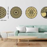 212Toyzz Yaşam Çiçeği- Torus -Sri Yantra -Hayat Ağacı 4 L’Ü Dönüşüm Seti Duvar Tablosu(Aynalı)