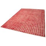 212x310 cm Geometrik Halı Kırmızı Geometrik Yün El Dokuma Modern Geometrik Etnik Eskitme Desenli Boho Oturma Odası Salon Yolluk Koridor Mutfak Halısı