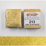 213 Yeşil Gold Yaldız El Yapımı Sanatsal Taş Suluboya 1/2 Tava 2ml | Resim, Tezhip, Minyatür Vb. | Profesyonel, Akademik ve Amatör Kullanım | Mührelenebilir, Kağıt ve Deri Üzerine Uygulanabilir