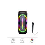 2132 Siyah Mikrofonlu Rgb Ledli Taşınabilir Bluetooth Hoparlör Parti Speaker