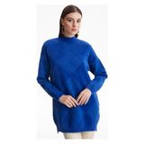 21328.1 Baklava Desenli Mink Kazak - Lacivert - 02