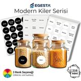 216 Adet Suya Dayanıklı Yuvarlak Baharat ve Bakliyat Etiketi - Modern Kiler Düzenleyici Kavanoz Sticker Seti - Kapsamlı Mutfak Etiketleri: Bitki Çayı, Kuruyemiş (Modern Beyaz)