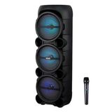 2185 Kablosuz Mikrofonlu Rgb Ledli Taşınabilir Bluetooth Hoparlör Parti Speaker Fm / Usb / Tf