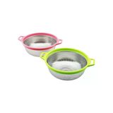 21Cm Renkli Plastik Çerçeve - Kulplu Çelik Sepet Metal Süzgeç Go53/01401