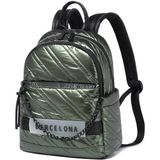 21K Barcelona Parlak Kumaş Askılı Kadın Sırt Çantası 3258 - Yeşil