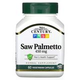 21ST Century, Saw Palmetto+Zinc(Çinko), Hair Skin Health Support 450 Mg, 60 Vegetarian Capsules