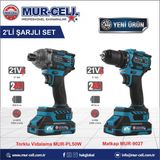 21V 2Ah Kömürsüz 280 Nm Torklu Somun Sıkma Sökme Akülü Matkap Şarjlı Vidalama 2'Li Set