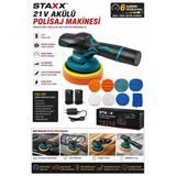 21V Akülü Polisaj Makinesi 6 Kademe Devir Ayarlı Çift Akülü Oto Pasta Cila & Boya Parlatma Full Set