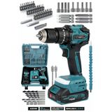 21V Çift Akülü Kömürsüz Motor 13Mm Çelik Mandren Şarjlı Darbeli Matkap