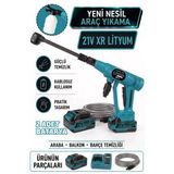 21V Çift Batarya 1500 Mah Yüksek Basınçlı Akülü Şarjlı Oto Araba Yıkama Makinesi