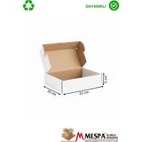 21X16X5 cm Karton Kutu – E-Ticaret ve Kargo Gönderim Kutusu - 50 Adet - Beyaz