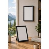 21X30 (A4) Plastik Fotoğraf Çerçevesi Şeffaf Pvc Korumalı Arkalık Ayaklıklı Poster Resim Belge Sertifika Çerçevesi - Siyah