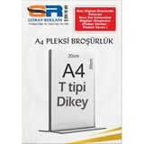 21X30 cm A4 T-Tipi Dikey Şeffaf Pleksi Föylük Menü Masaüstü Fiyatlık Kafe Restorant Mobilya Beyaz Eşya Firmalar Etiketlik - 2 Adet
