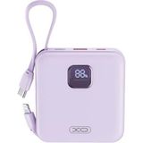 22.5W Pd Fast Type-C Usb-C Iphone Uyumlu Kablolu 10000 Mah Taşınabilir Şarj Aleti Powerbank PR235 - Pembe