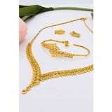 22 Ayar Altın Füzyon Döküm Set Altın Takı Seti A077737SET