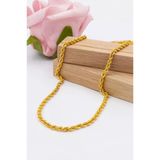 22 Ayar Altın Zincir 3.5 Mm Kalınlık Halat Zincir 55 Cm Uzunluk Kadın Zincir