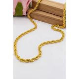 22 Ayar Altın Zincir 4 MM Halat Altın Zincir 55 CM Kadın Kolye Zincir LKZNC1026