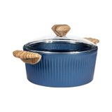 22 Cm Febern Premium Bio Granit Alüminyum Döküm Nisch Tencere Klasik Mavi-açık Ahşap Kulp