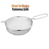 22 Cm Paslanmaz Çelik Tel Süzgeç