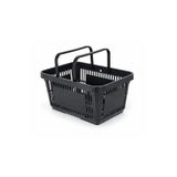 22 Litre Plastik Market Alışveriş Sepeti Saplı Dayanıklı Profesyonel Market Mağaza El Sepeti (5, Antrasit)