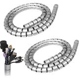 22 mm Gri 1 Metre Spiral Kablo Kanalı, Boru Tipi Kablo Düzenleyici, Kablo Toplayıcı Gizleyici, K