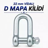 22 Mm Vidalı D Mapa Kilitli Karabina U Tipi Zincir Kilidi Salıncak Askısı Çelik Bağlantı Aparatı