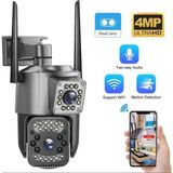 2+2 Mp 4K Ultra Hd Gece Görüşlü Çift Kamerali Güvenlik Kamerasi Diş Mekan Ip Kamera Wifi Li Siyah - Standart