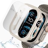 [2+2 Paket] RICHONE Ekran Koruyucu Apple Ultra/Ultra 2 Watch 49 mm ile Uyumlu, Buğu Önleyici Temperli Cam Koruyucu Film ve Sert Yüz Kapağı Tampon 49 MM Apple Ultra 2/1 Aksesuar Krem