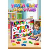 22 Parçalı Renkli 12 Çeşitli Şekilli Penta Bloklu 1-2 Kişilik Zeka Geliştirici Eğitici Oyuncak Seti
