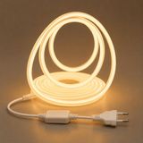 220V 5 Metre COB Neon LED Şerit 4800 Lümen 50W 3000K Günışığı IP65 Yapışkanlı 50cm Kesilebilir Fiş Dahil