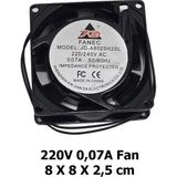 220V Ac 0.07A Soğutucu Fan 8X8X2.5 cm 80MM Metal Panel Sanayi Tip Makine Elektrik Panosu Uyumlu Fan