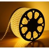 220V LED Şerit Işık 5050 3 Çip Amber 60 LED Hortum Şerit Armatür - Altın