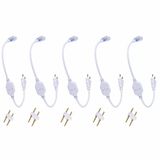 220V Neon Led Hortum Fişi 5’Li Set Ip65 Uyumlu Led Hortum Güç Kablosu Tak Çalıştır Neon Led Bağlantı Fişi