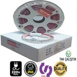 220V Şerit LED Yüksek Işık Fişli ve Anahtarlı Beyaz Işık 2 Metre ((Adaptör Trafo Yok Tak Çalıştır)