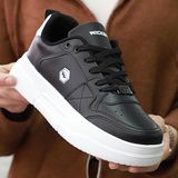 2227-WICKERS Air Force Modeli Anatomik Tabanlı Üst Kalite Unisex Sneakers Ayakkabı - NKT02227-SIYAH-BEYAZ-39 - Siyah - Beyaz