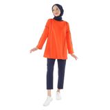 2229_Şardonlu Karyoka Dikişli Basic Tesettür Sweatshirt